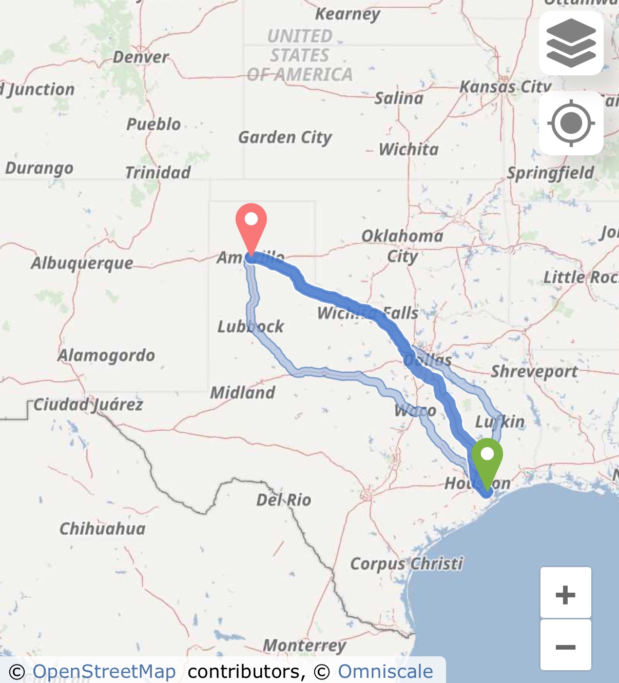 Houston, TX to Amarillo, TX