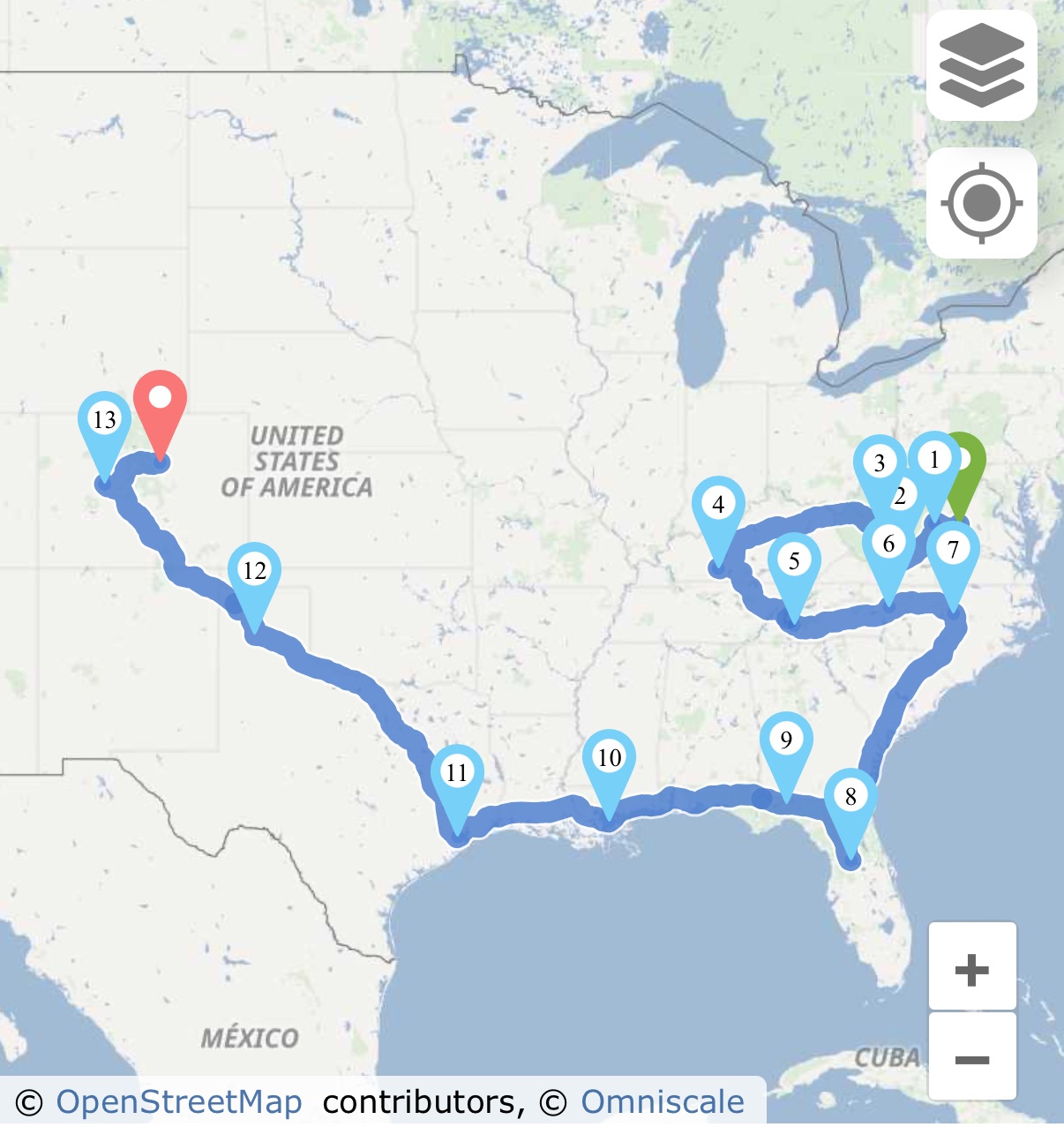 Charlottesville, VA to Denver, CO