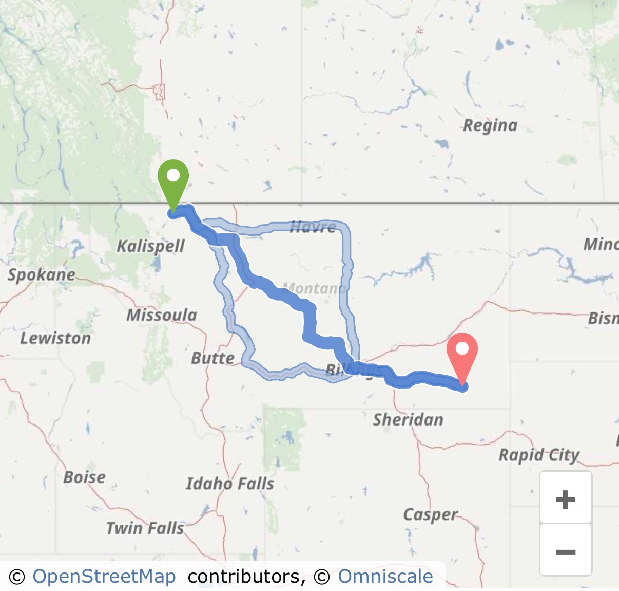 Glacier, MT to Broadus, MT