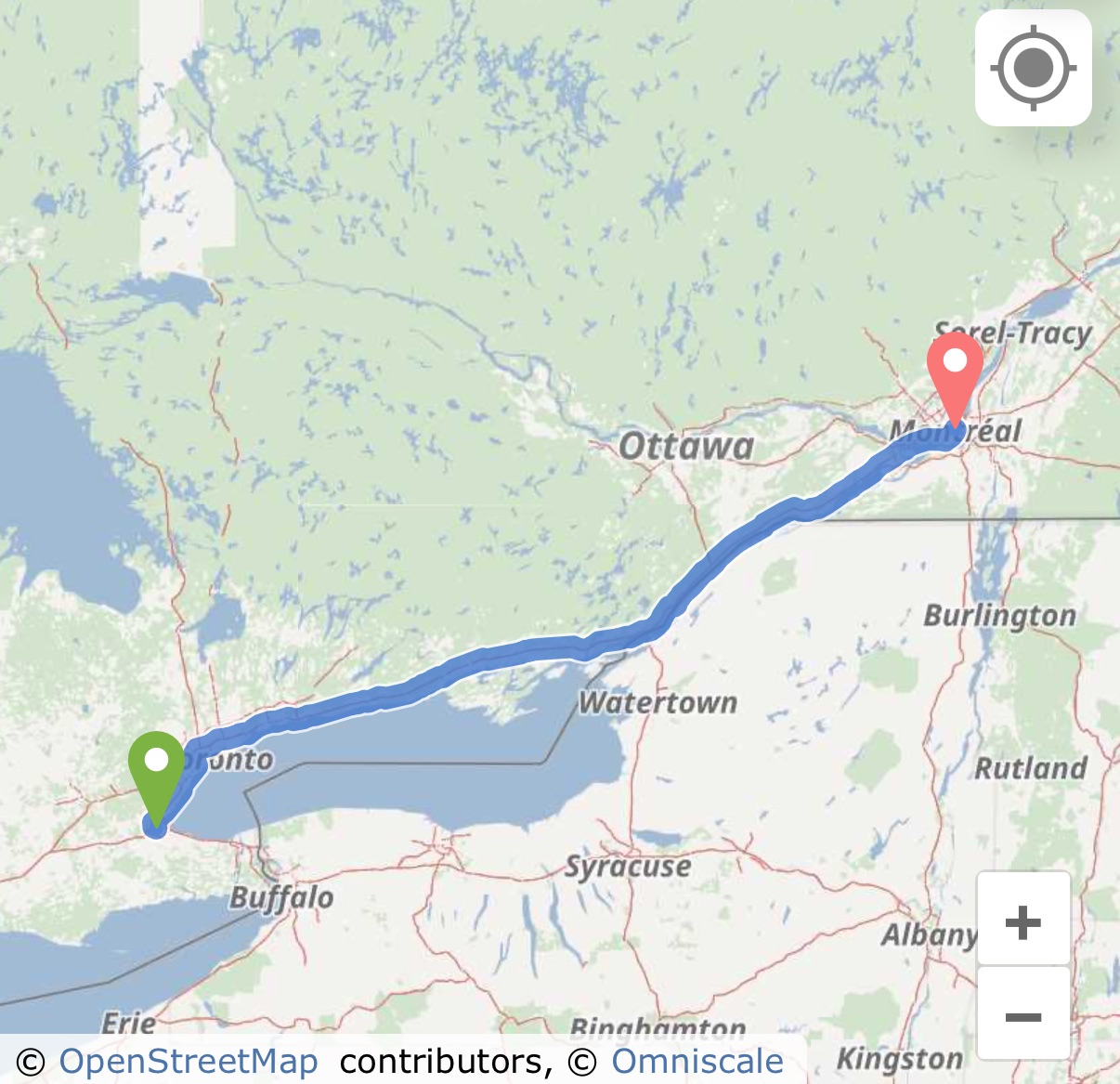 Hamilton to Montreal