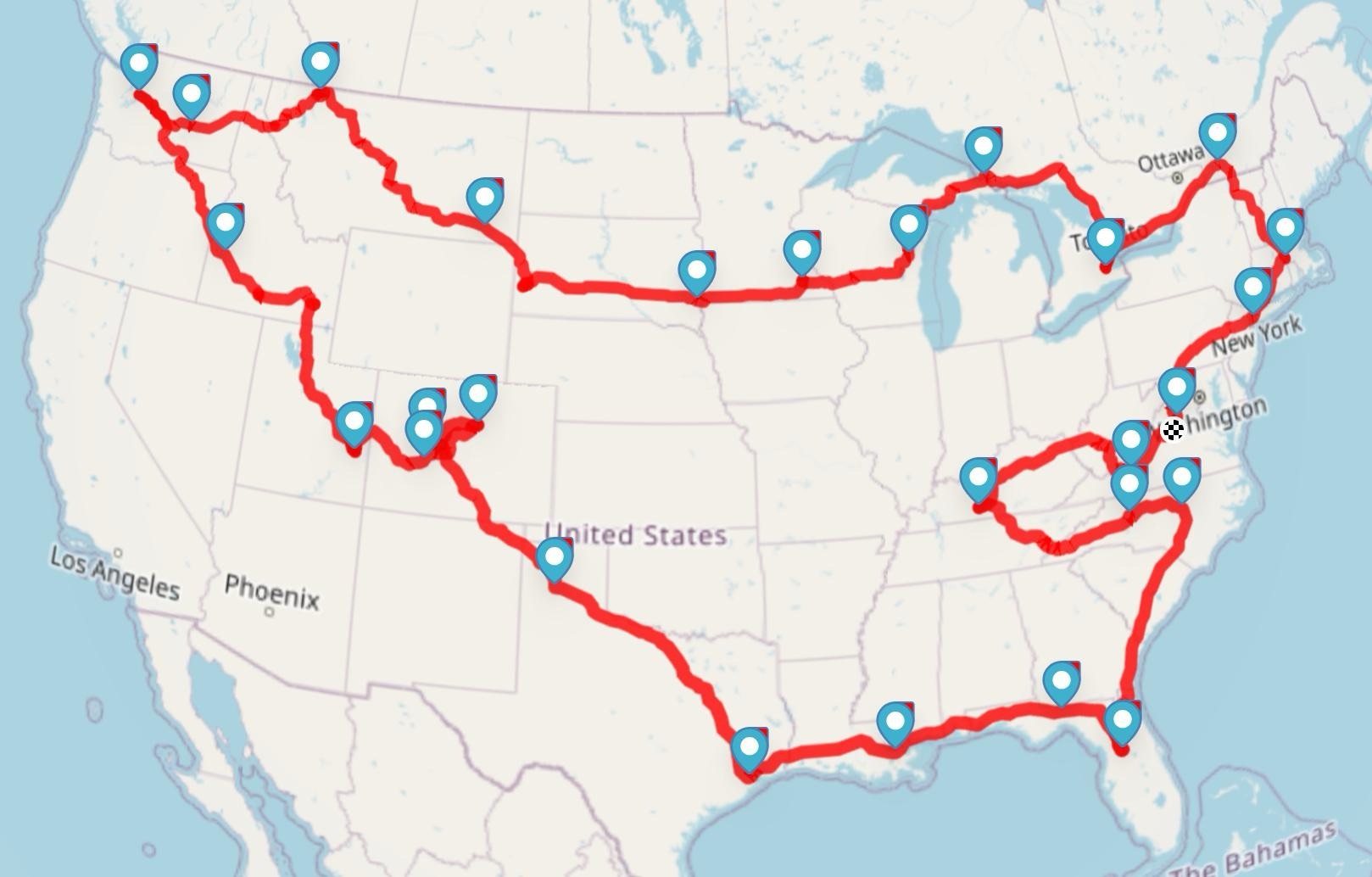 Trip route map